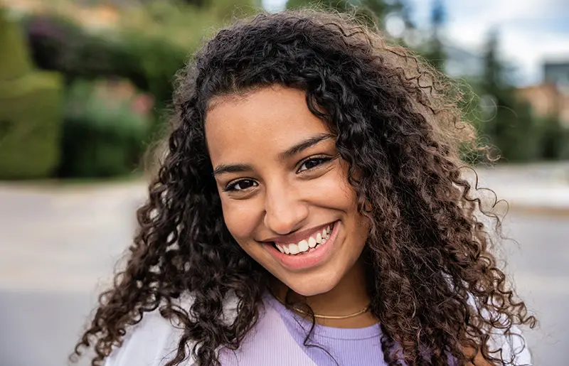 Teen girl smiling